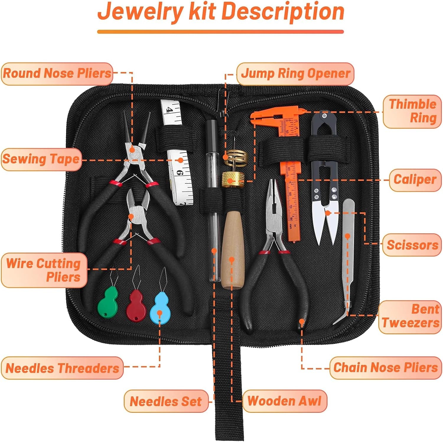 Jewelry Wire Wrapping Jewelry Making Supplies Kit, Ring Sizer Measuring Tools Kit with Tools, Ring Craft Wires, Jewelry Findings for Rings Repair