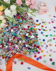 1200 Pcs Acrylic Flatback Rhinestones,12 Different Shape Gems for DIY Craft Jewels Gemstone Wedding Birthday Decoration (6-13Mm) (Acrylic)