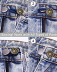 24 Pcs Button Extenders for Jeans, 6 Sizes Pants Button Waistband Extender, Flexible Adjustable Elastic Waist Extenders for Pants for Women Men, No-Sew Invisible Extenders Set Assorted Colors