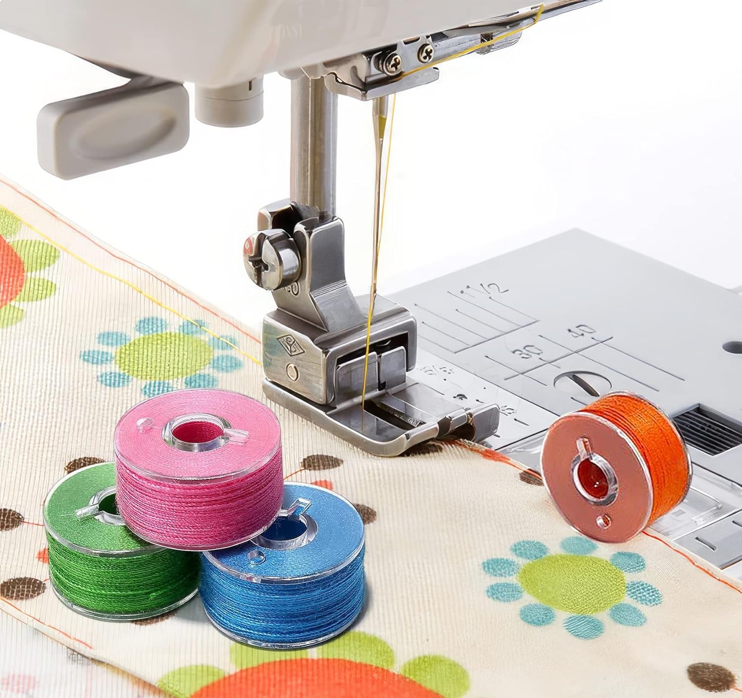 36Pcs Bobbins Sewing Thread Prewound Bobbin Thread with Bobbin Case, Assorted Colors Size a Class 15 Bobbins, Sewing Machine Bobbins for Brother/Singer/Babylock/Janome Sewing&Embroidery Machine