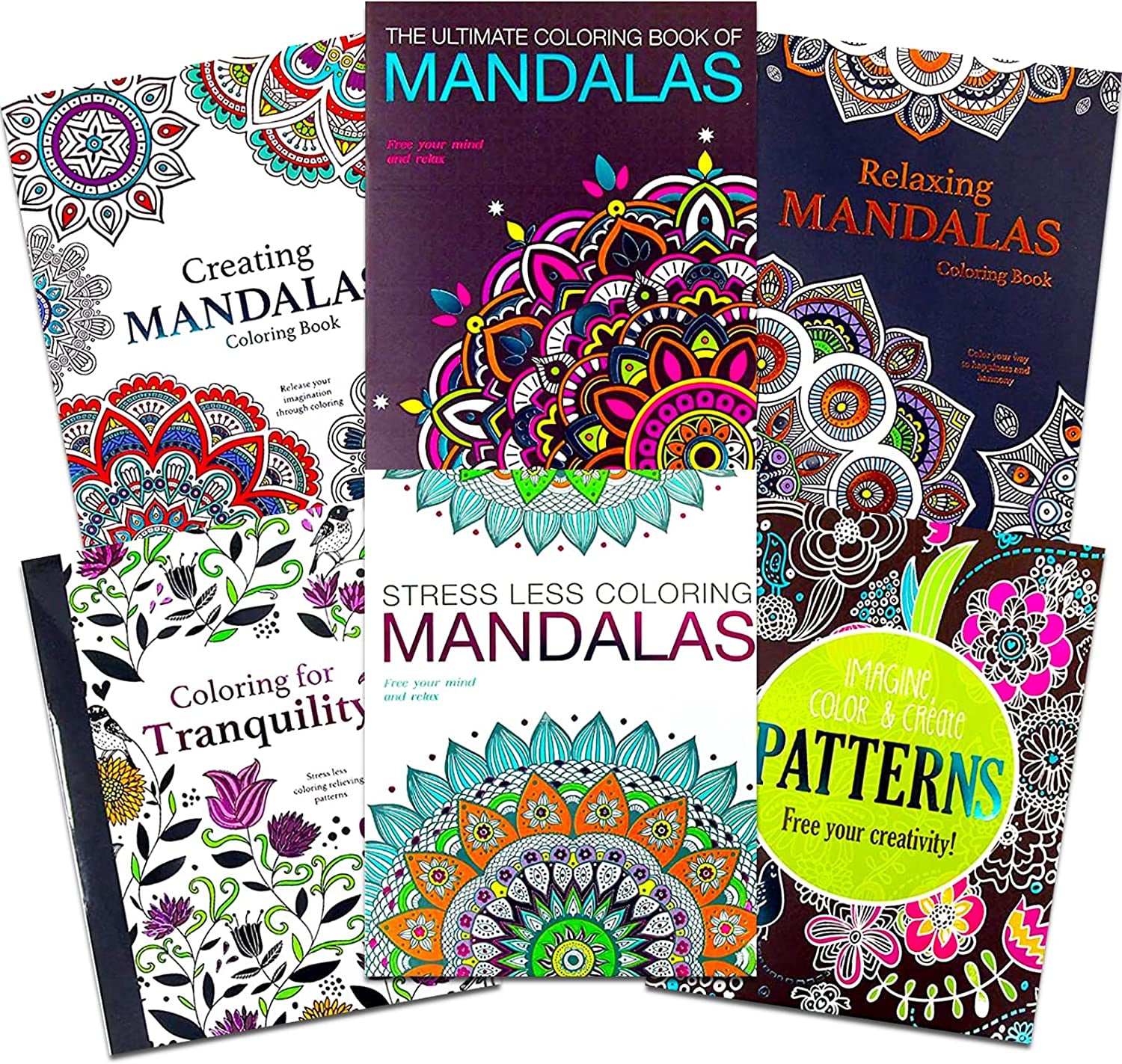 10 Pack Adult Coloring Book Super Set - Bundle with 10 Adult Coloring Books for Women, Men Featuring Mandalas and More | Advanced Coloring Books Bulk