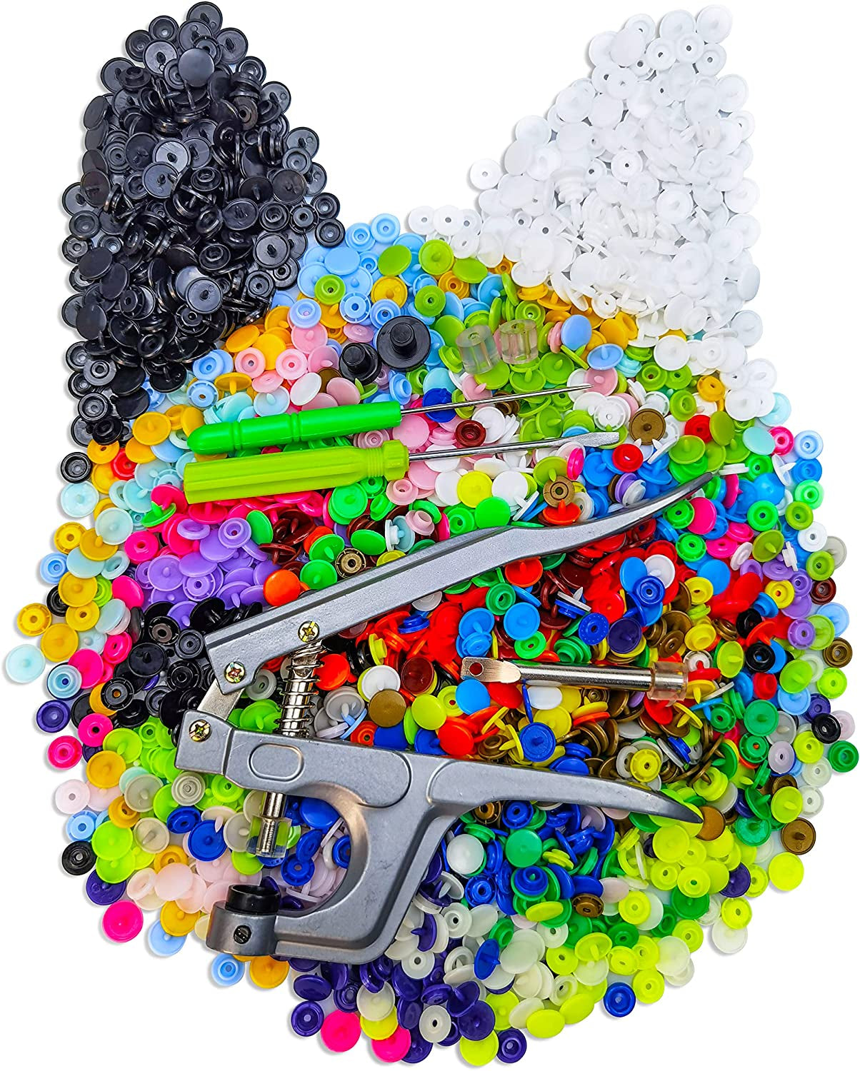 Plastic Snaps with Snap Pliers, 460 Sets 24-Colors Snap Buttons for Sewing, Snap Fasteners Kit for Sewing, Clothing, Crafting