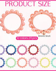 24 Pcs 42 Mm Acrylic Focal Frame Circle Loop with 2 Holes for DIY Beaded Pen Keychain Focal Bead Loop for Pen Jewelry Making Bracelet Car Necklace Craft Hanging (Stylish Colors,Round)