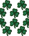 Small Shamrock Patches (10-Pack) Three Leaf Clover St. Patrick'S Day Iron on Appliques for Clothing, Uniforms, Hats, Backpacks, Jackets, Pants, Accessories, Etc.