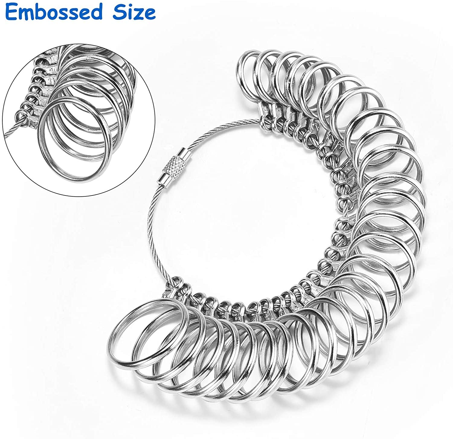 Ring Sizer Measuring Tool,  Aluminum Ring Mandrel Dual Measurement Size Metal Rings Sizers Tools Kit Adjuster for Women Men Rings