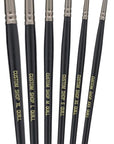 Set of 6 Lettering Quill Brushes for Sign Painting, Sizes XL, LG, MED, SM, XSM, XXSM - Brush Bristle Blend of Squirrel Taklon Hair, Professional Paint Pinstriping Striping Letter Lines Art