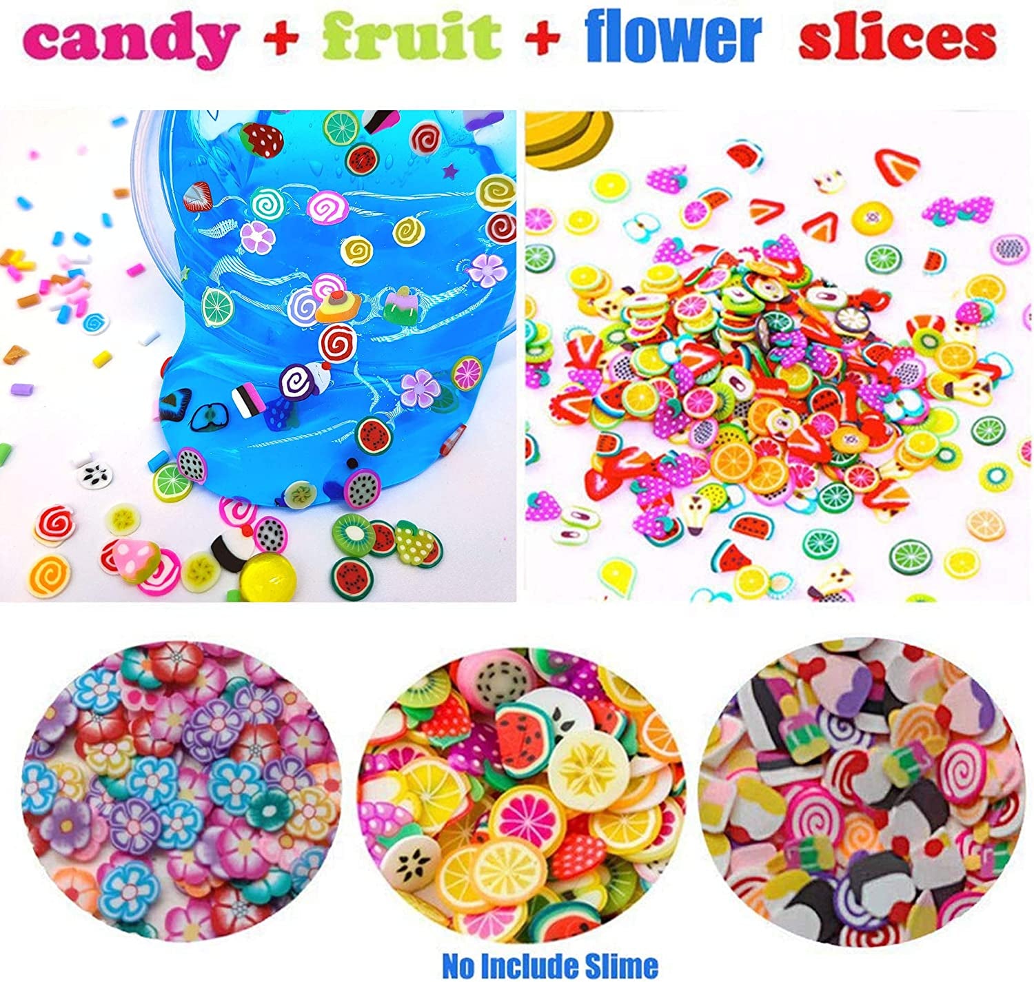130 Pack Slime Making Kits Supplies,Gold Leaf,Foam Balls,Glitter Shake Jars,Fishbowl Beads,Fruit Slices,Fake Sprinkles,Glitter Sequins Accessories, Sugar Papers (Slime Kits)
