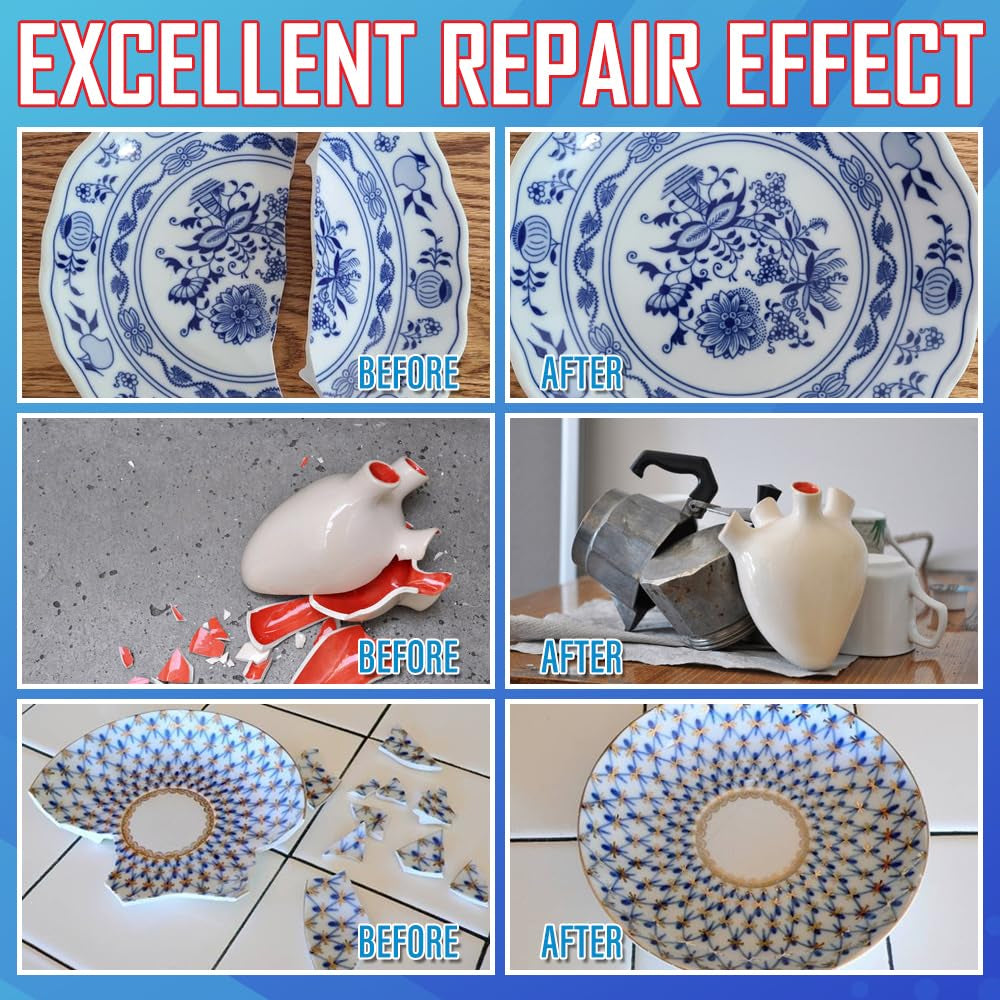 Ultimate Ceramic Glue, Proper for Ceramic & Porcelain，30G – Waterproof, High Temperature Resistant and Food Grade Material.