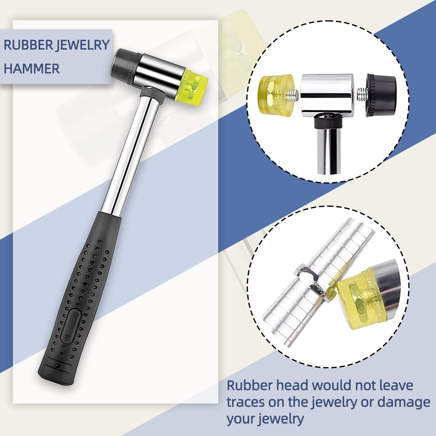 Ring Sizer Mandrel Ring Making Tool Ring Shaper Tool Fix Bent Rings Metal Size Measuring Repair Kit with Jewelry Mallet