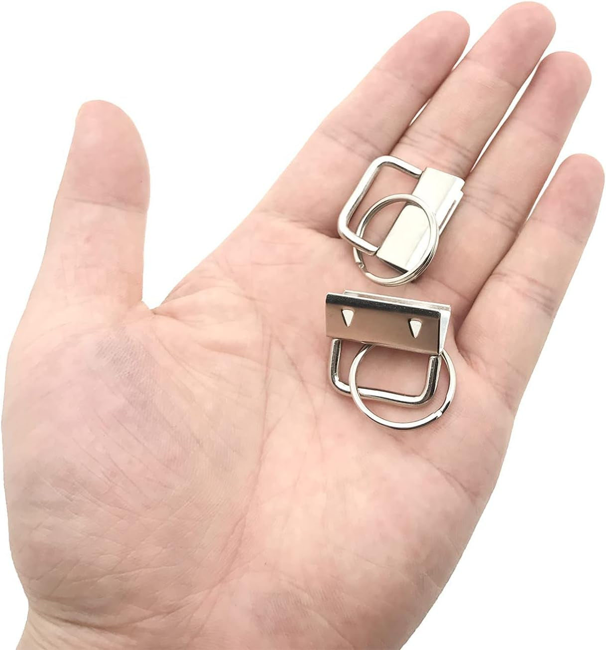 51 Sets Key Fob Hardware with 1Pcs Key Fob Pliers,Glass Running Pliers Tools with Jaws, Pliers Attach Rubber Tips Perfect for Key Fob Hardware Install, Silver