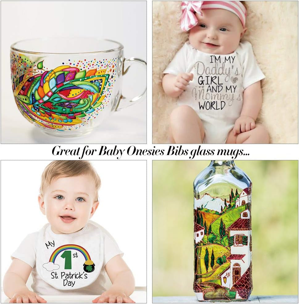 Fabric Markers Permanent for T Shirts Baby Clothes Onesies Bibs White Pillow Canvas Tote Bags Clothing - No Bleed - Fine Tip - Child Safe & Non Toxic Fabric Paint Pens Set of 24 Colors