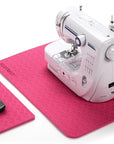 Sewing Mat Set, Sewing Machine Muffling Mat, Reduce Sewing Machine & Pedal Vibrations, Movement and Slipping, Sewing Machine and Sergers Accessory (2-Piece Set) (Rose Red)