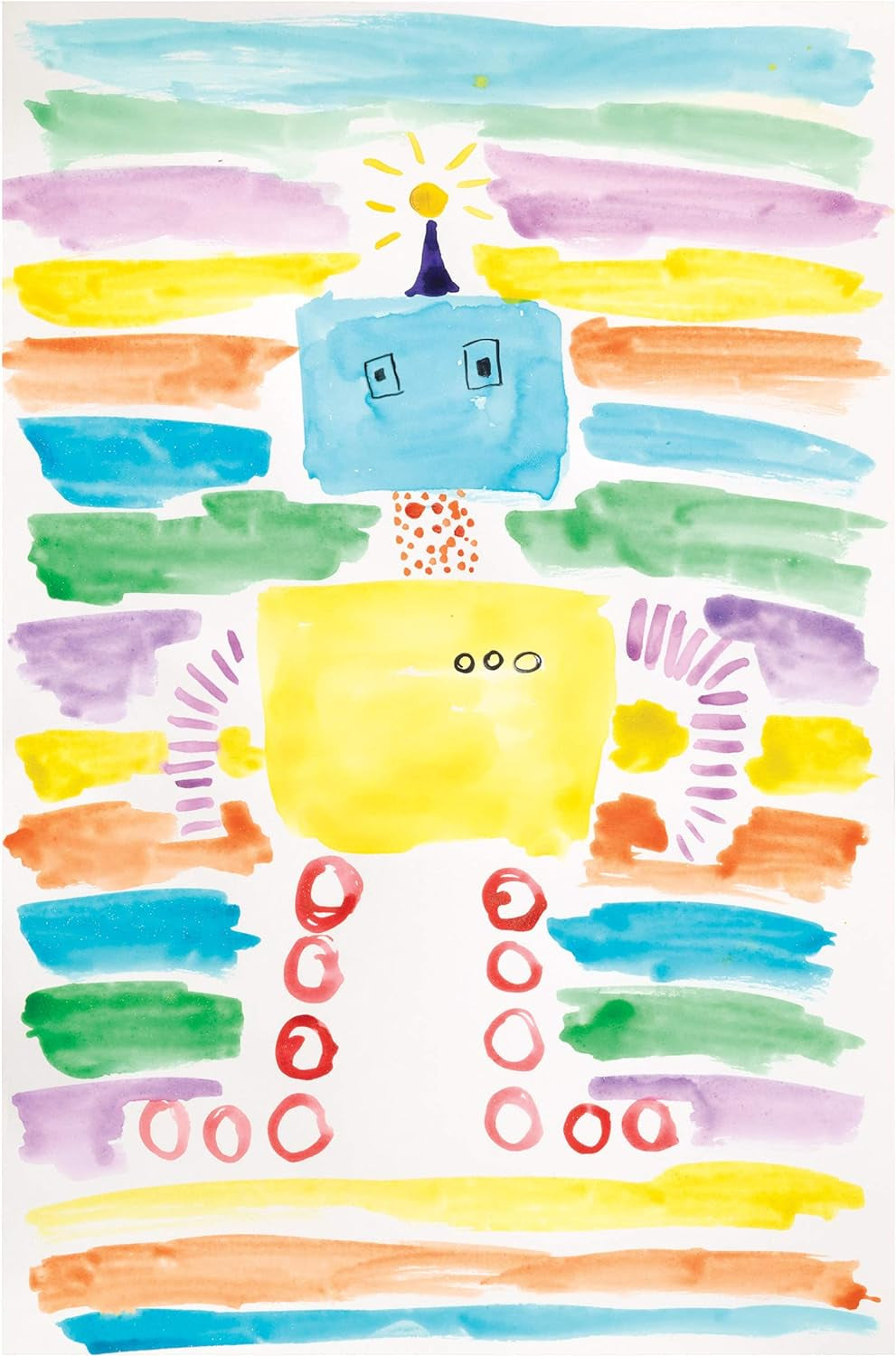 Half Pan Watercolor Paint Set with Brush and Lid, Refillable, 16 Assorted Colors, (01600), 18 Piece Set