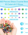 2000 Pcs Briolette Crystal Glass Beads for Jewelry Making, Rondelle Crystal Beads for Crafts and Suncatchers, 10 Coloers, 3 Sizes(4Mm, 6Mm, 8 Mm)
