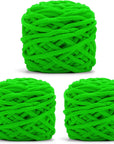 Blanket Yarn 3 Pack of 100G/3.5Oz - White Chenille Yarn 6 Super Bulky - Knitting, Crocheting & Crafts Chunky Yarn