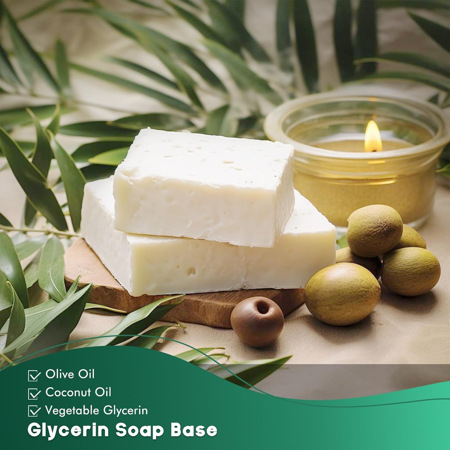 4LB Unscented Glycerin Soap Base DIY Handmade Soap Moisturizing Melt and Pour Soap Base for Crafting, Vegetable Glycerin &amp; Coconut Oil, Easy to Cut (White,4Lb)