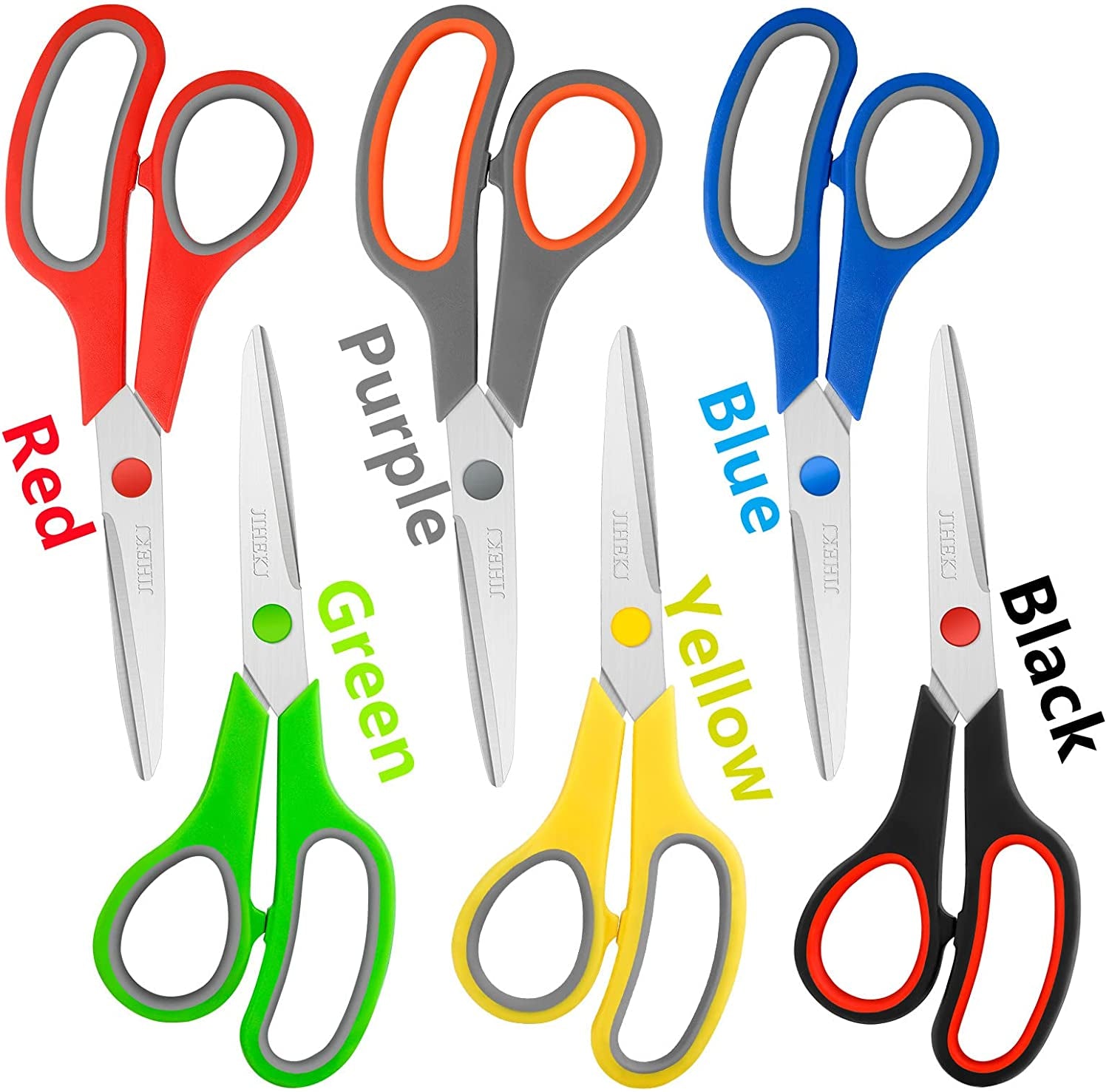 Scissors Bulk 30-Pack, All Purpose Scissors Stainless Steel Sharp Scissors for Office Home General Use Craft Supplies, High/Middle School Classroom Class Older Kids Scissor Set, Right/Left Handed