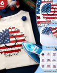 36 Pcs Patriotic Iron on Transfers 4Th of July Iron on Decals Patches Independent Day Western Heat Transfers Vinyl Decals for Clothes Bag Covers DIY Decorations