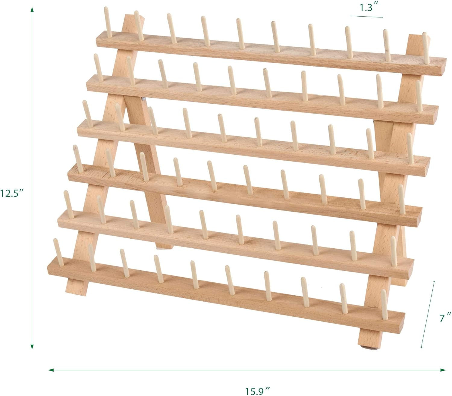 Wooden Thread Rack Sewing and Embroidery Thread Holder, 60 Spools, 2 Pack