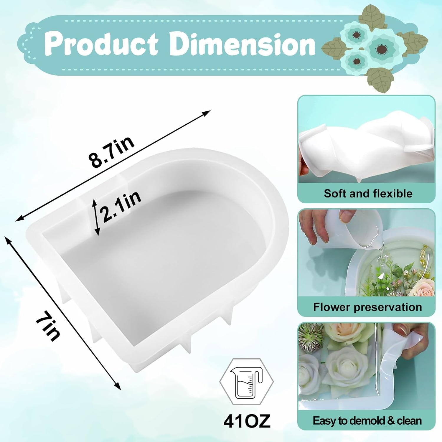 Resin Molds Silicone,Epoxy Resin Casting Craft Mold for Flower Preservation Bookends DIY Art (Large, Arch)