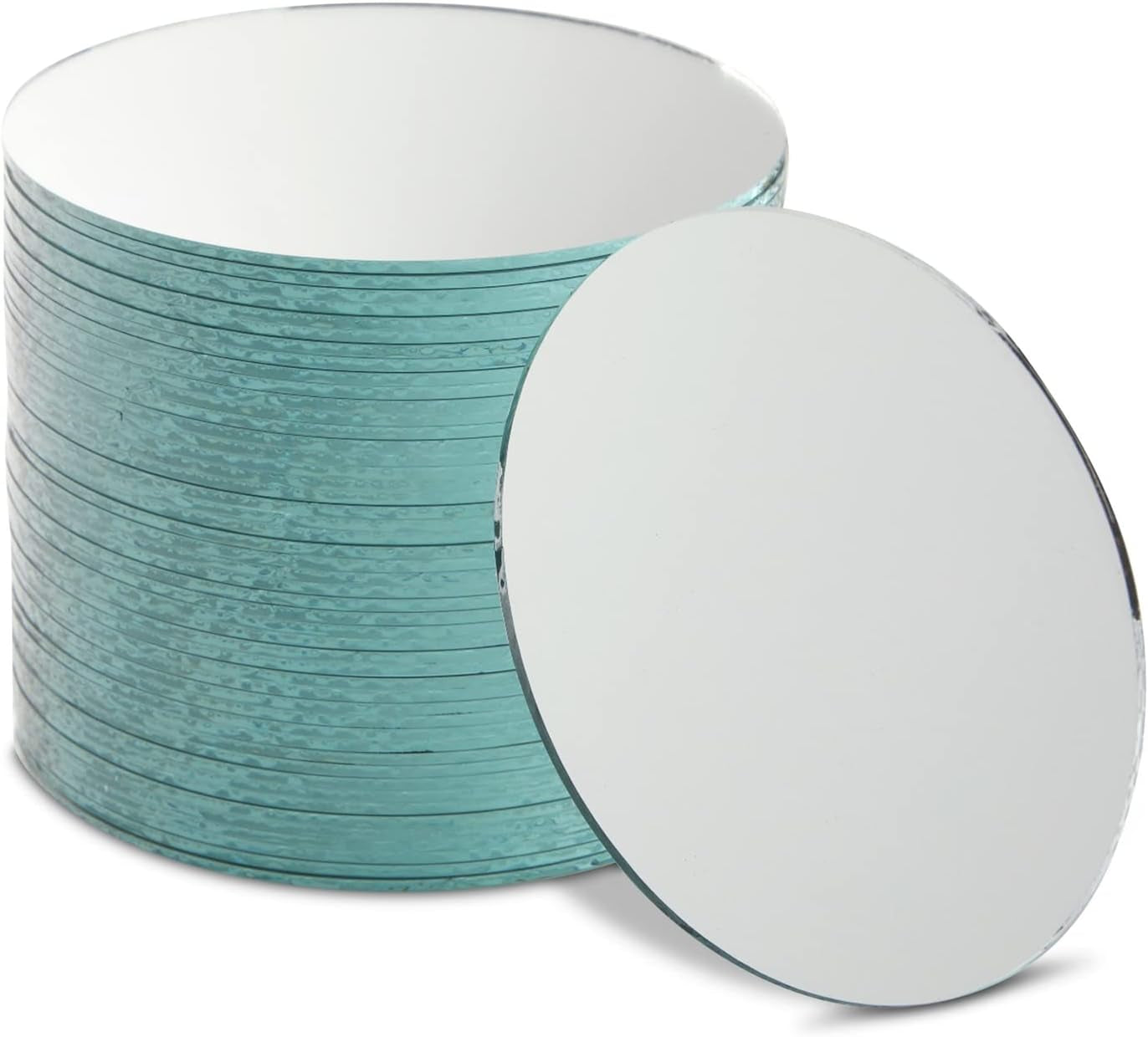 50-Pack of Small round Mirrors for Crafts, 4-Inch Glass Tile Circles for Wall and Table Decor, Mosaics, DIY Home Projects, Decorations, Arts and Crafts Supplies