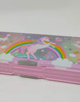 Unicorn Multifunction Pencil Case,Pencil Box for Girls. 2 Compartments Unique Stationery Set W/Z Pop Out Calculator and Pencil Sharpener. Best Back to School Gift Set for Kids, Girls & Teen.