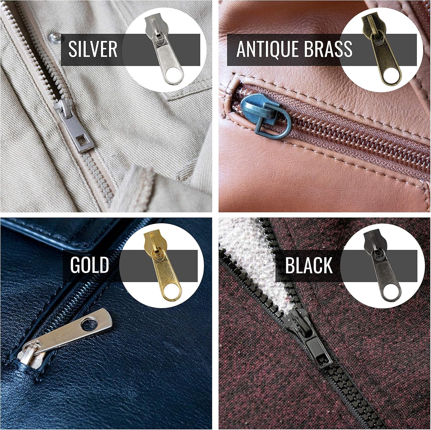 Zipper Repair Kit [197Pcs]: Kit Incl Zippers Slider, Zipper Pull Replacement & Zipper Stop. Great Zipper Fix for Jacket Zipper Replacement Slider.