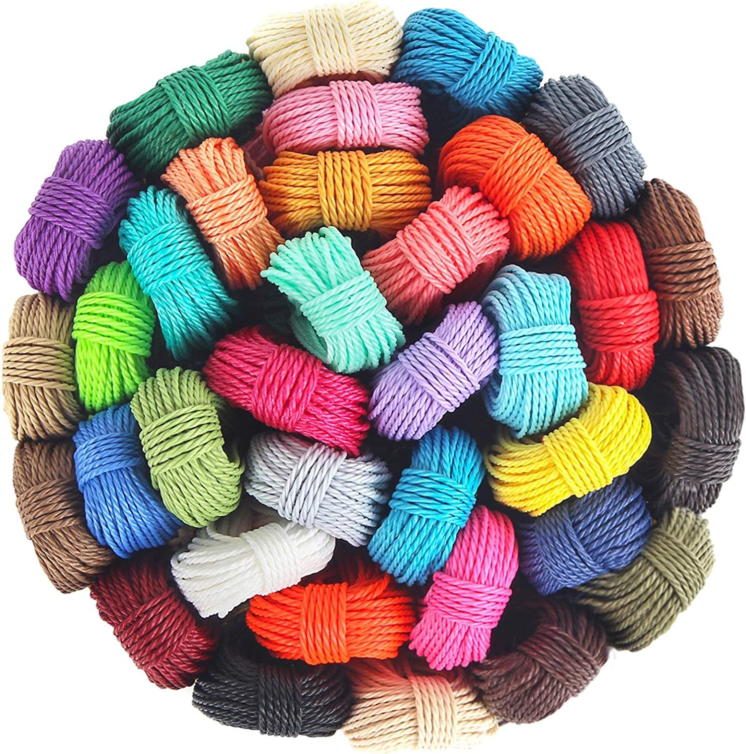 Waxed String 35 Colors 1Mm 382 Yard | Waxed Polyester Cord Wax Cotton Cord Waxed Thread for Bracelets Necklace Jewelry Making Friendship Bracelet (35 Colors)
