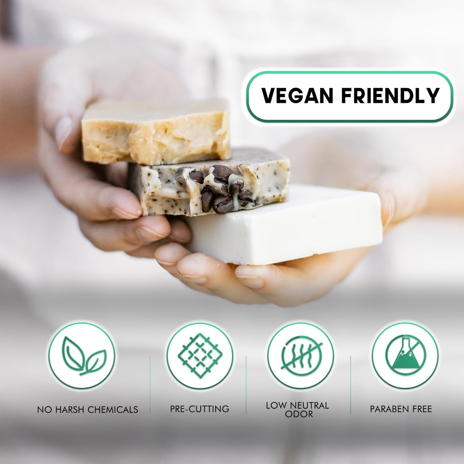 1LB & 2LB Unscented Glycerin Soap Base DIY Handmade Soap Moisturizing Melt and Pour Soap Base for Crafting, Vegetable Glycerin & Coconut Oil, Easy to Cut (Transparent, 2LB)