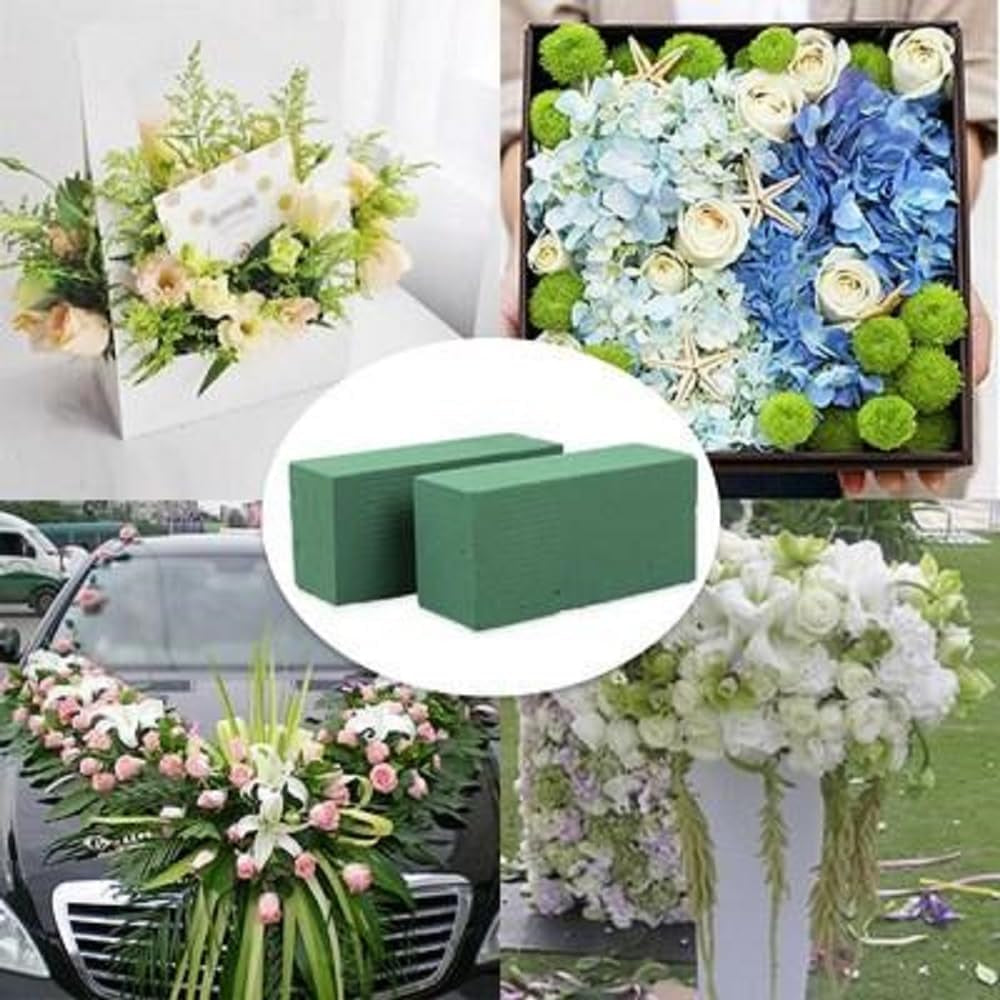 6Pc Wet Fresh Floral Foam Blocks Green Florist Foam Bricks for Spring Fresh Flower Arrangement and Crafts Supply 8.9(L) X 3.9(W) X 3(H)