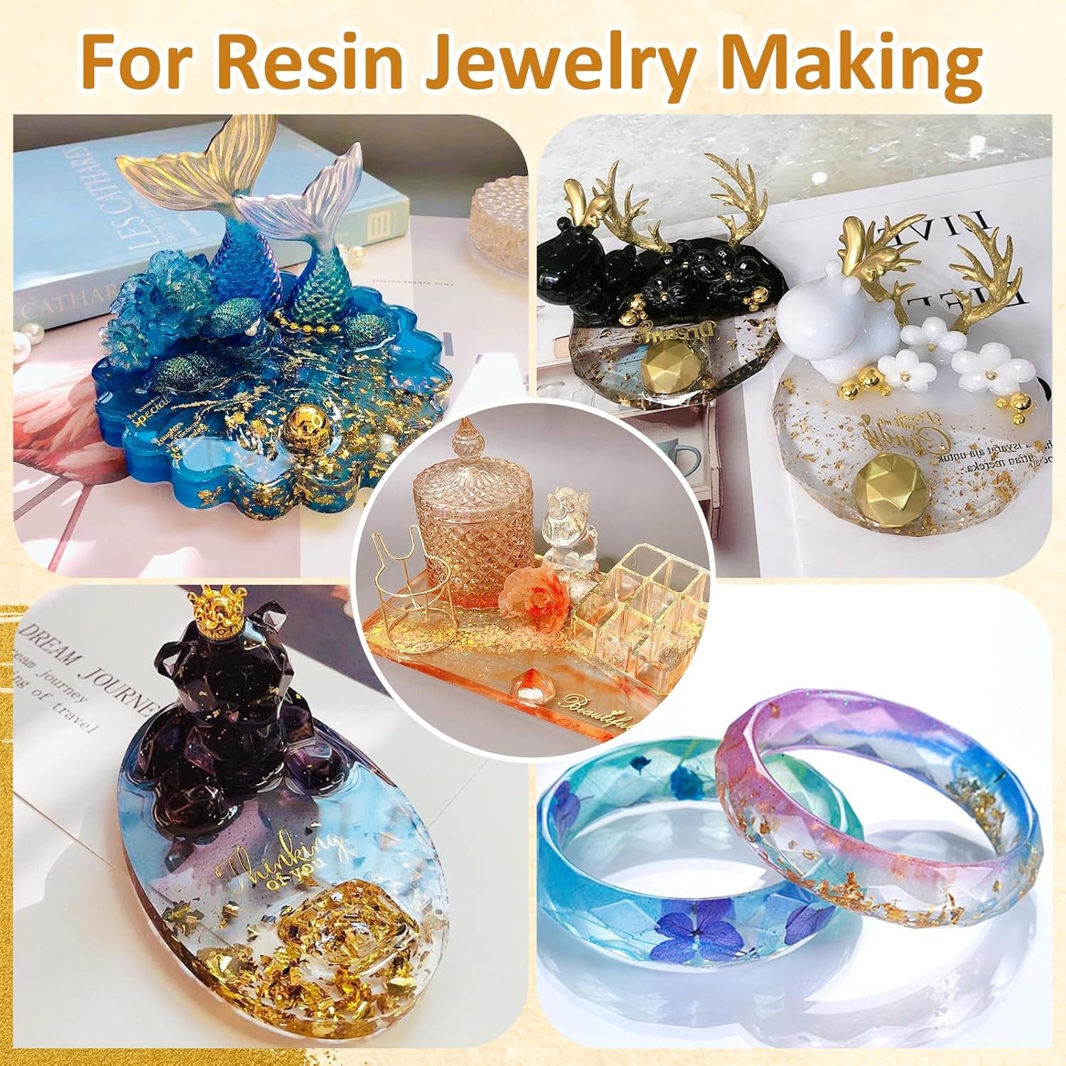 Gold Foil Flakes for Resin -15G, Jewelry Making, Imitation Gold Foil Flakes Metallic Leaf for Nails, Painting, Crafts, Slime and Resin Jewelry Making (Gold, Silver, Copper Colors)