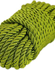 U Pick 10Yds 5Mm 3 Braided Cord Decorative Twisted Satin Polyester Twine Cord Rope String Thread Shiny Cord Choker Thread (17:Olive Green)