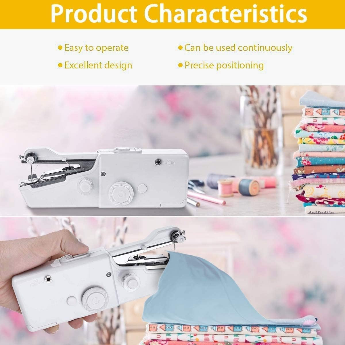 Handheld Sewing Machine Portable Mini Sewing Machine for Beginner Adult Electric Handy Sewing Machine for Quick Stitching