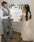 White Easel Stand for Display Wedding Sign & Poster - 63 Inches Tall Easels for Display Holder - Collapsable Portable Poster Easel - Floor Adjustable Metal Painting Easel Tripod