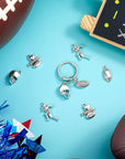 70 Pieces Football Charms Mixed Silver Football Player'S Bat Beads Pendants Necklace Crafting Sport Charms Jewelry Making Findings Accessory DIY Necklace Bracelet