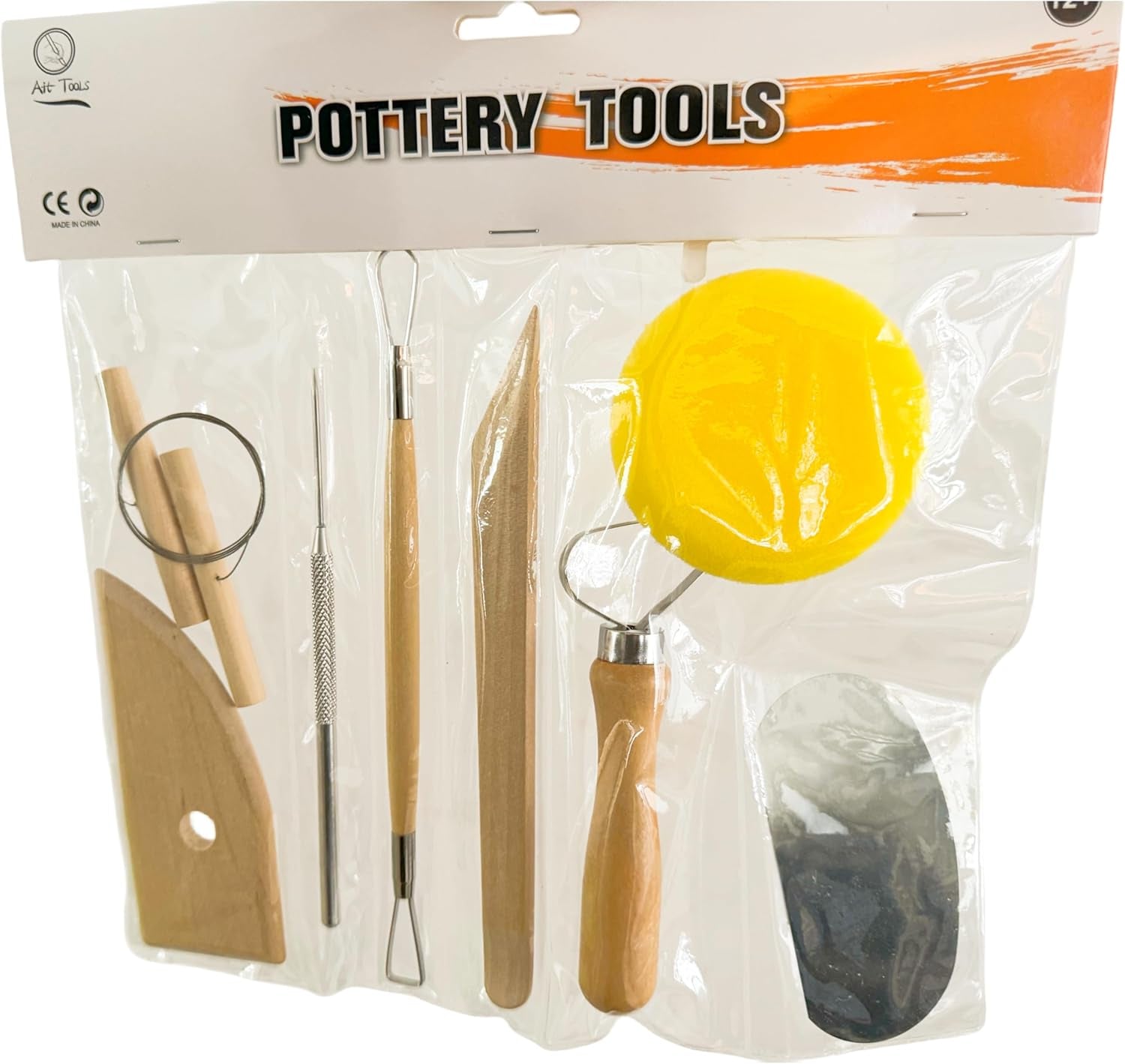 8 Pcs Ceramic Clay Tools Set, Wooden Clay Wax Pottery Sculpting Modeling Tool Kits Pottery Smoothing Cleaning Carving Shaping Cutting Tools