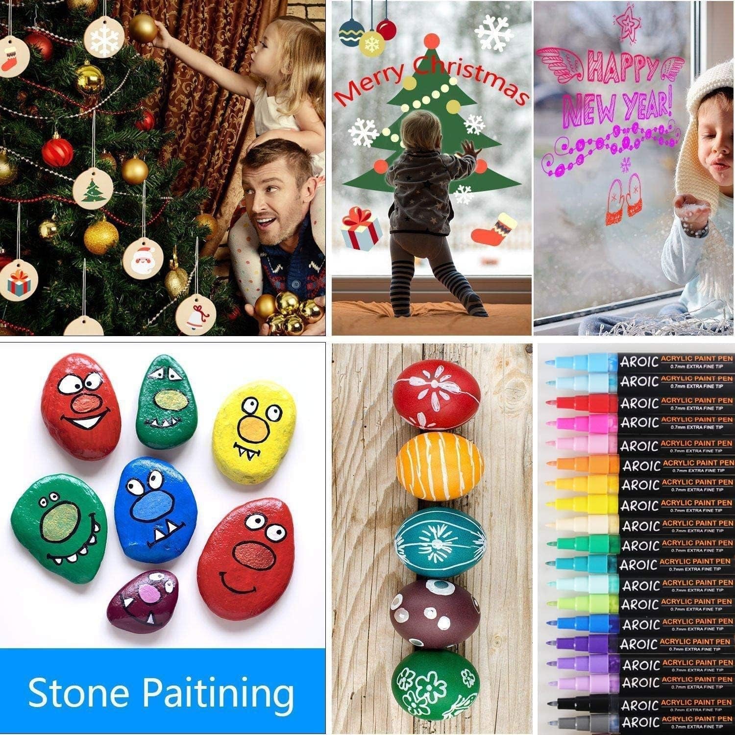36 Pack Acrylic Paint Pens——Writing on Any Material, Rock, Ceramics, Glass, Wood and More, Used for DIY Craft.