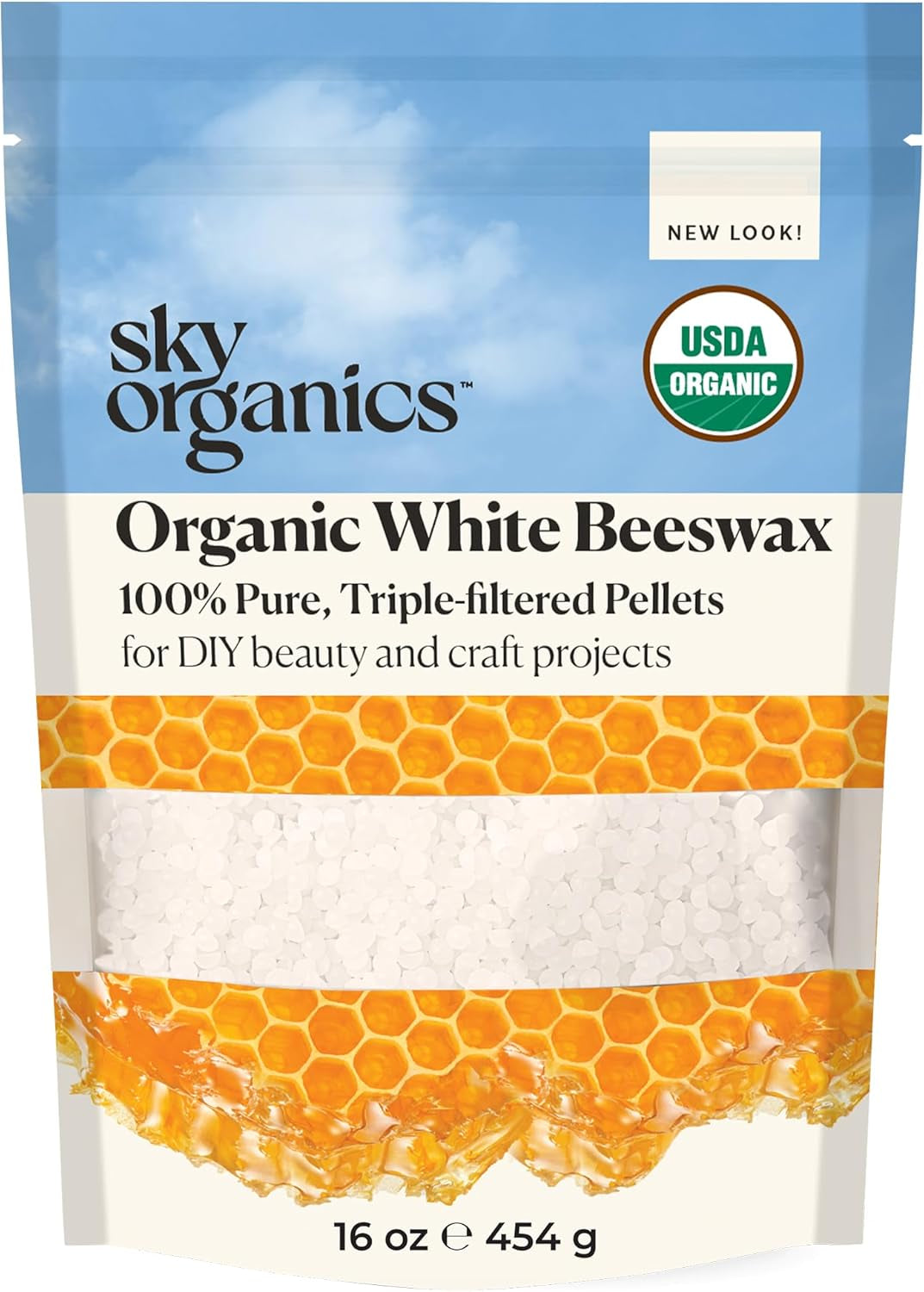 - Organic White Beeswax - DIY Home Essentials - Beauty, Skin Care, & Crafts - Candle Making Supplies - Make Lip Balm, Candles, Soap, Lotion, Cream, Body Butter - Mild Natural Scent, 16Oz