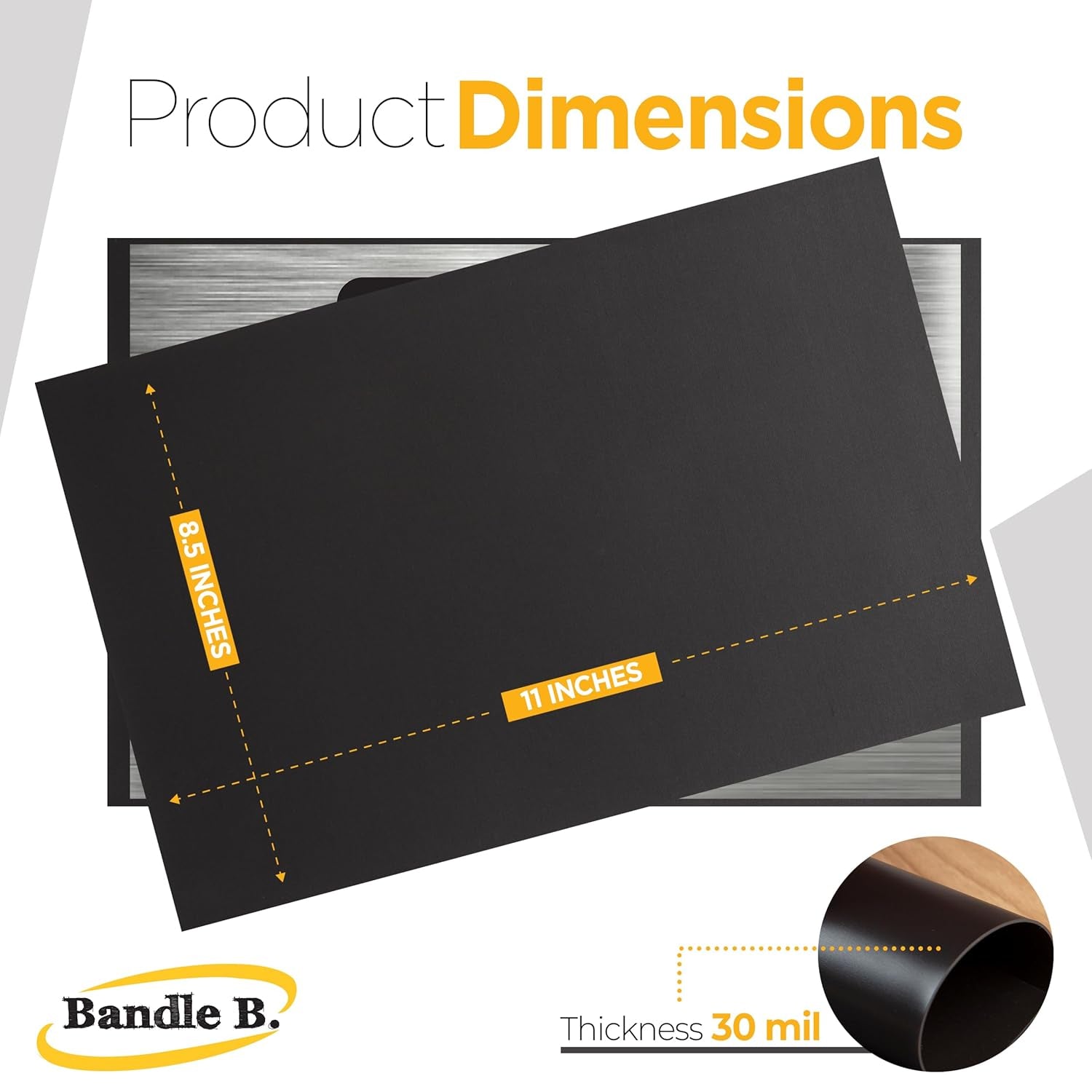Bandle B Magnetic Sheets for Crafts 8.5"X11". Pack of 2. Flexible Non Adhesive Magnetic Sheet for Metal Cutting Die Storage. Easy to Organize and Cut for Arts &amp; Crafts or Scrapbooking. Thickness 30