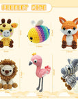 6Pcs Crochet Kit for Beginners, 2024 DIY Craft for Adults and Kids, Great Gift for Crochet Lovers, Crochet Animal Kits with Step by Step Videos,Yarn,Crochet Hook,Birthday Gift, Holiday Gift