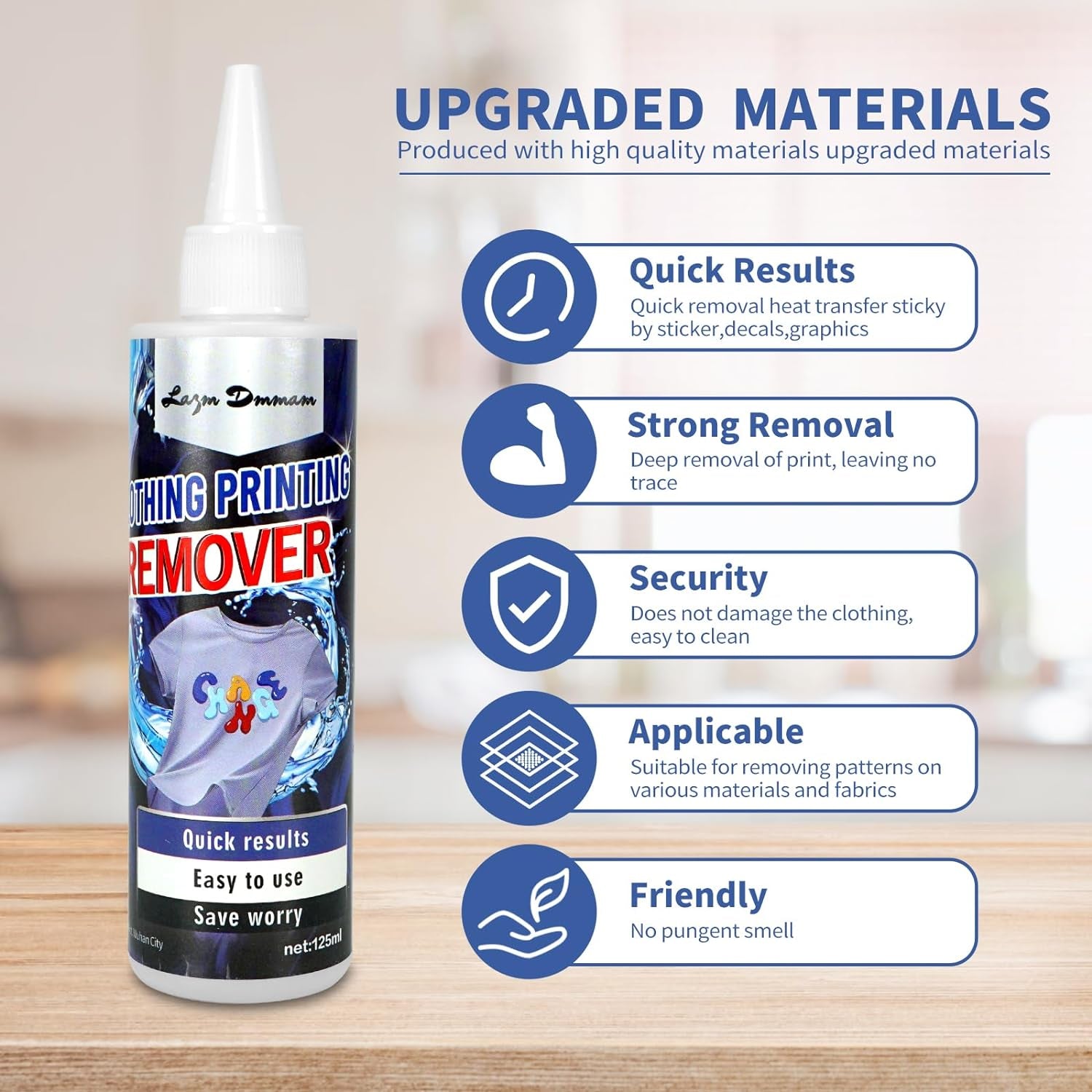 Heat Transfer Vinyl Remover for Fabrics, Rapid Remover Adhesive Remover, Powerful Residue Remover-125 ML