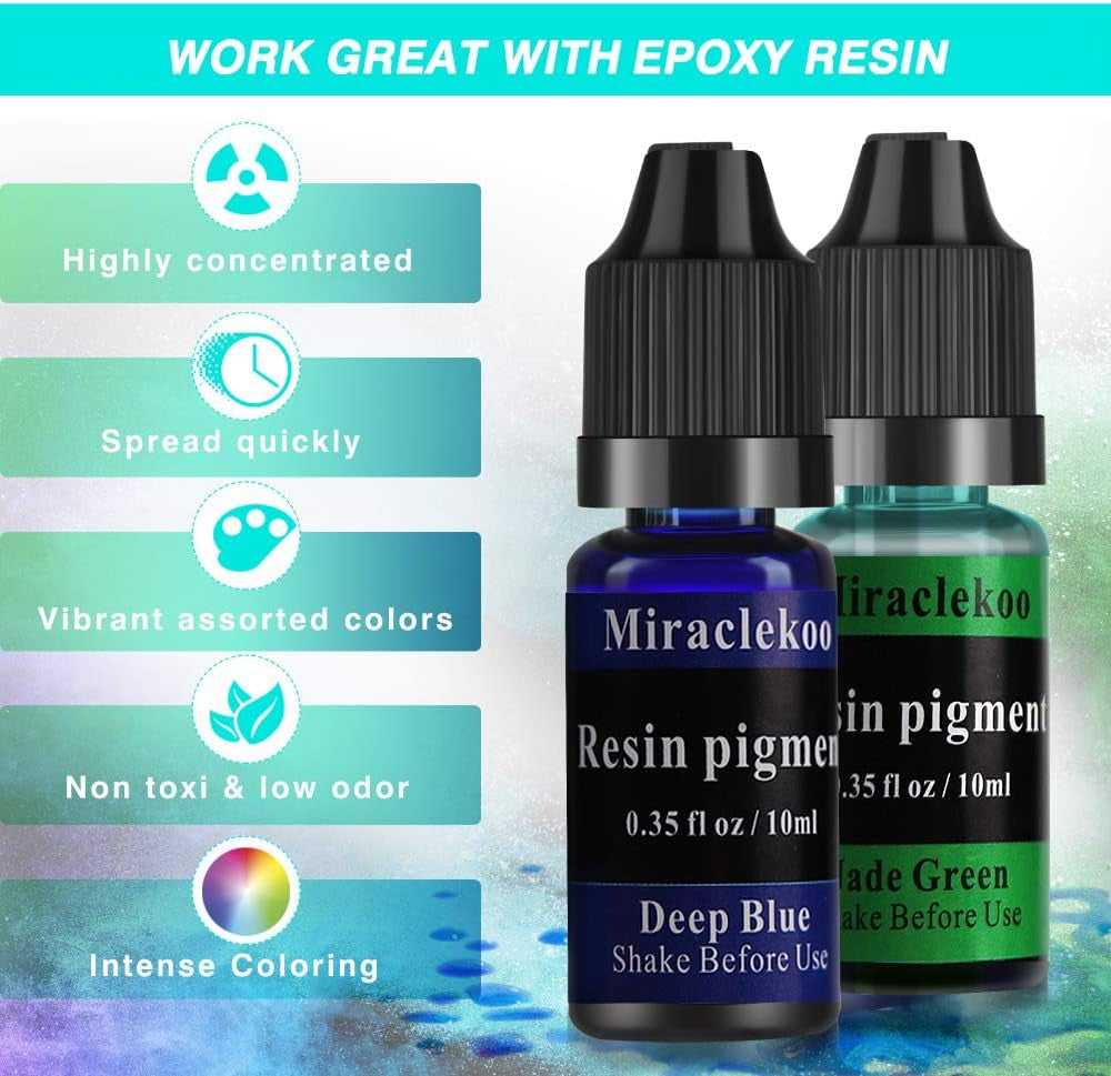 18 Colors Epoxy Resin Color Pigment Liquid Resin Color Dye Translucent Resin Colorant