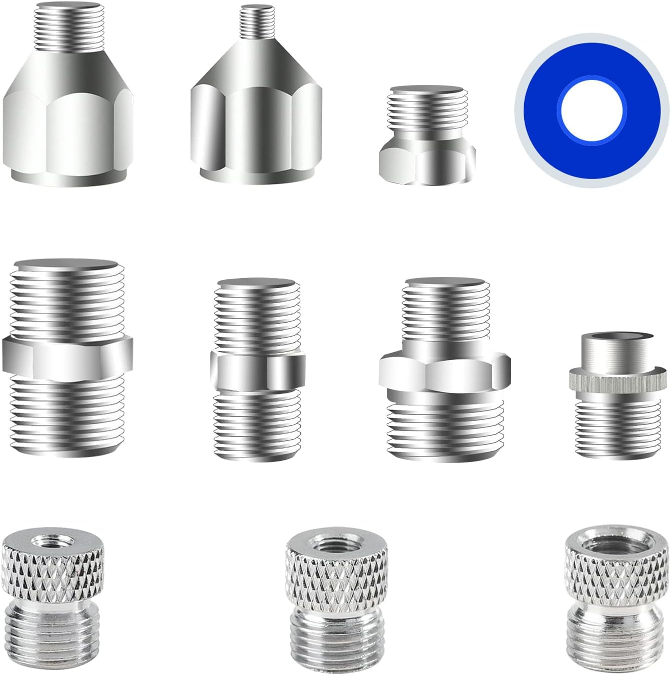 Multi-Size Airbrush Adapter Set Air Brush Fitting Connector Kit Airbrush Accessories for Air Compressor, Badger Paasche Aztec Airbrush
