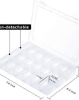 2 Pack 18 Grids Plastic Compartment Container, Bead Storage Organizer Box Case with Adjustable Removable Dividers for Jewelry Craft Tackles Tools, Size 7.8 X 6.3 X 1.2 In, White