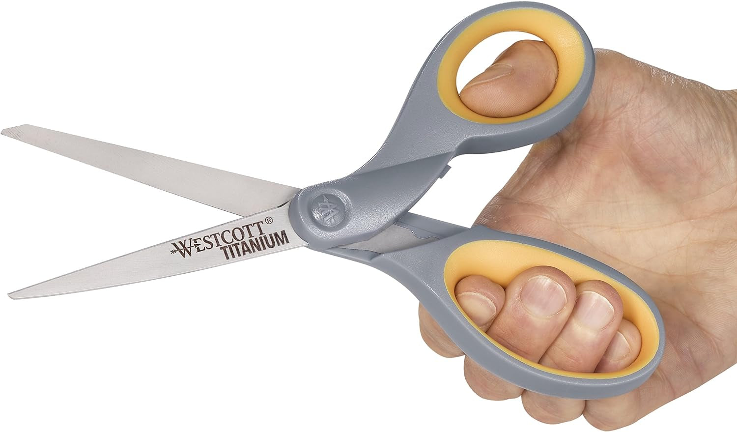 ‎17598 8-Inch Titanium Scissors for Office and Home, Yellow/Gray, 4 Pack