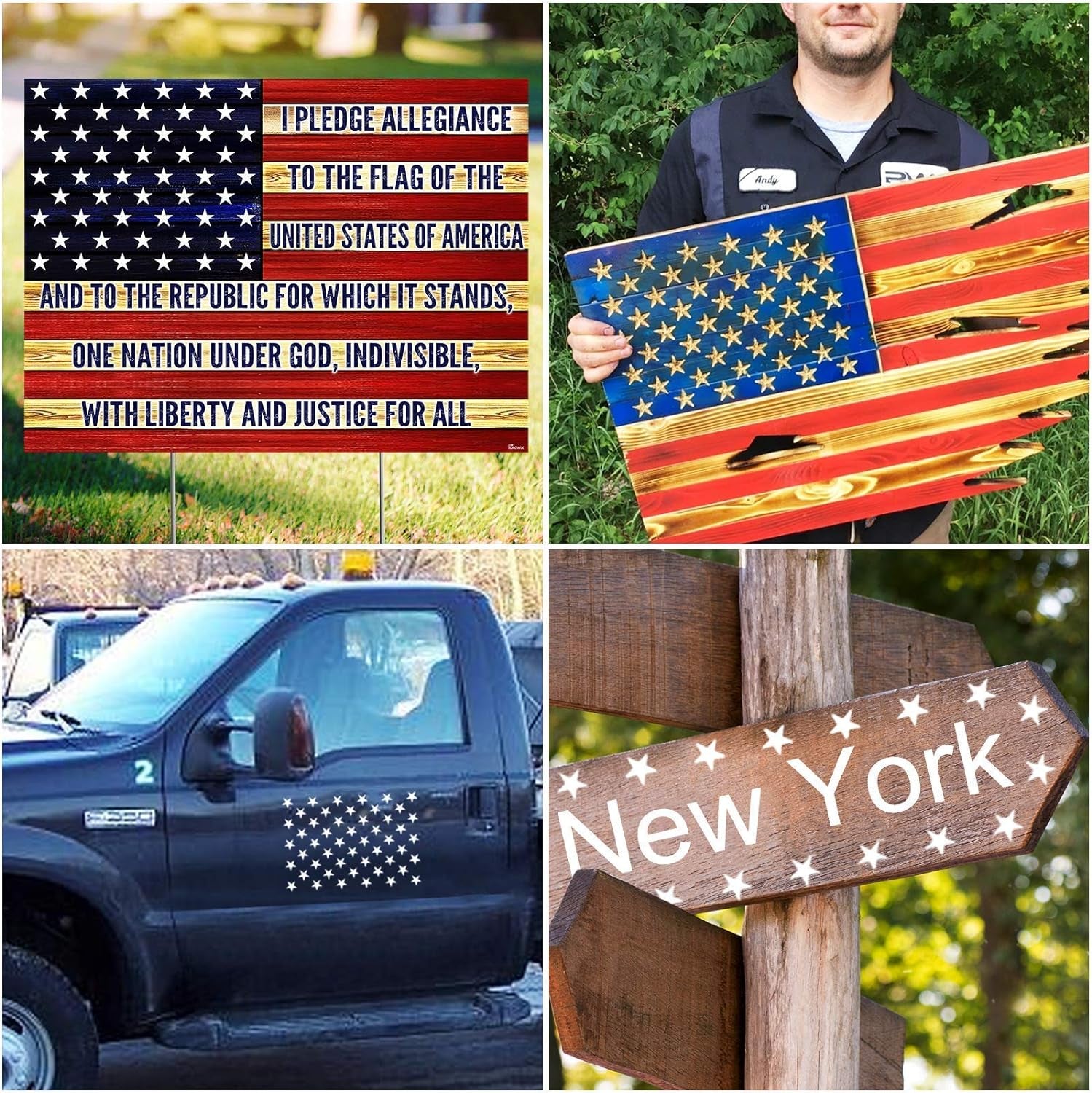 12 Pieces American Flag 50 Star Stencil Templates, 6 Sizes American Flag Templates, Ideal for DIY Crafts Design, Independence Day Project, American Flag Projects