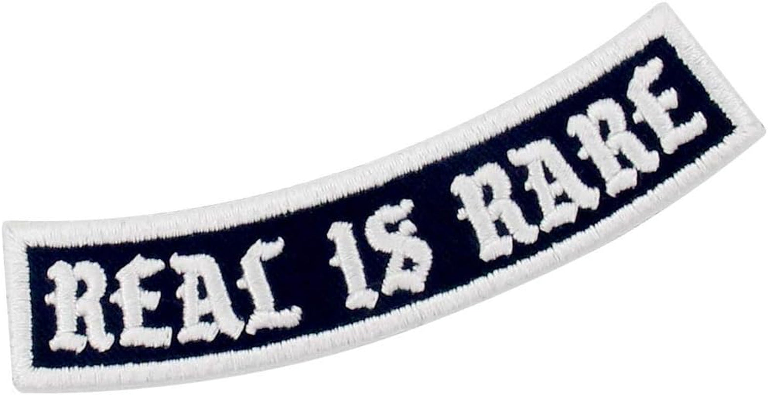 Real Is Rare Patch Embroidered Biker Applique Iron on Sew on Emblem