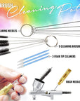 Airbrush Cleaning Kit - Airbrush Clean Pot Glass Cleaning Jar with Holder, 5Pc Cleaning Needles, 5Pc Cleaning Brushes, 1 Wash Needle, 2 Extra Filters