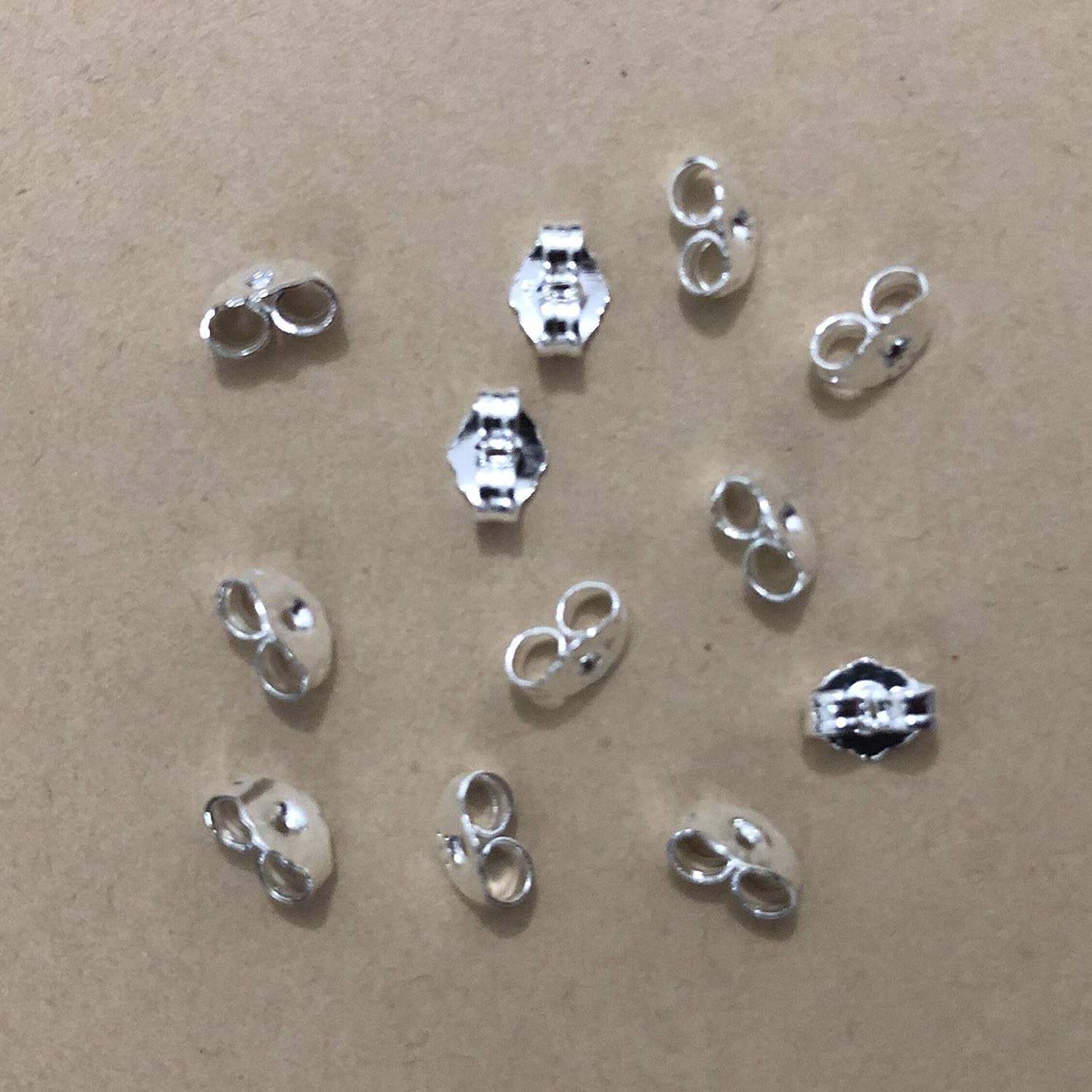 12Pcs/6 Pairs 925 Sterling Silver Earring Backs Replacement Secure Ear Locking for Stud Earrings Ear Nut for Posts, 5X6Mm