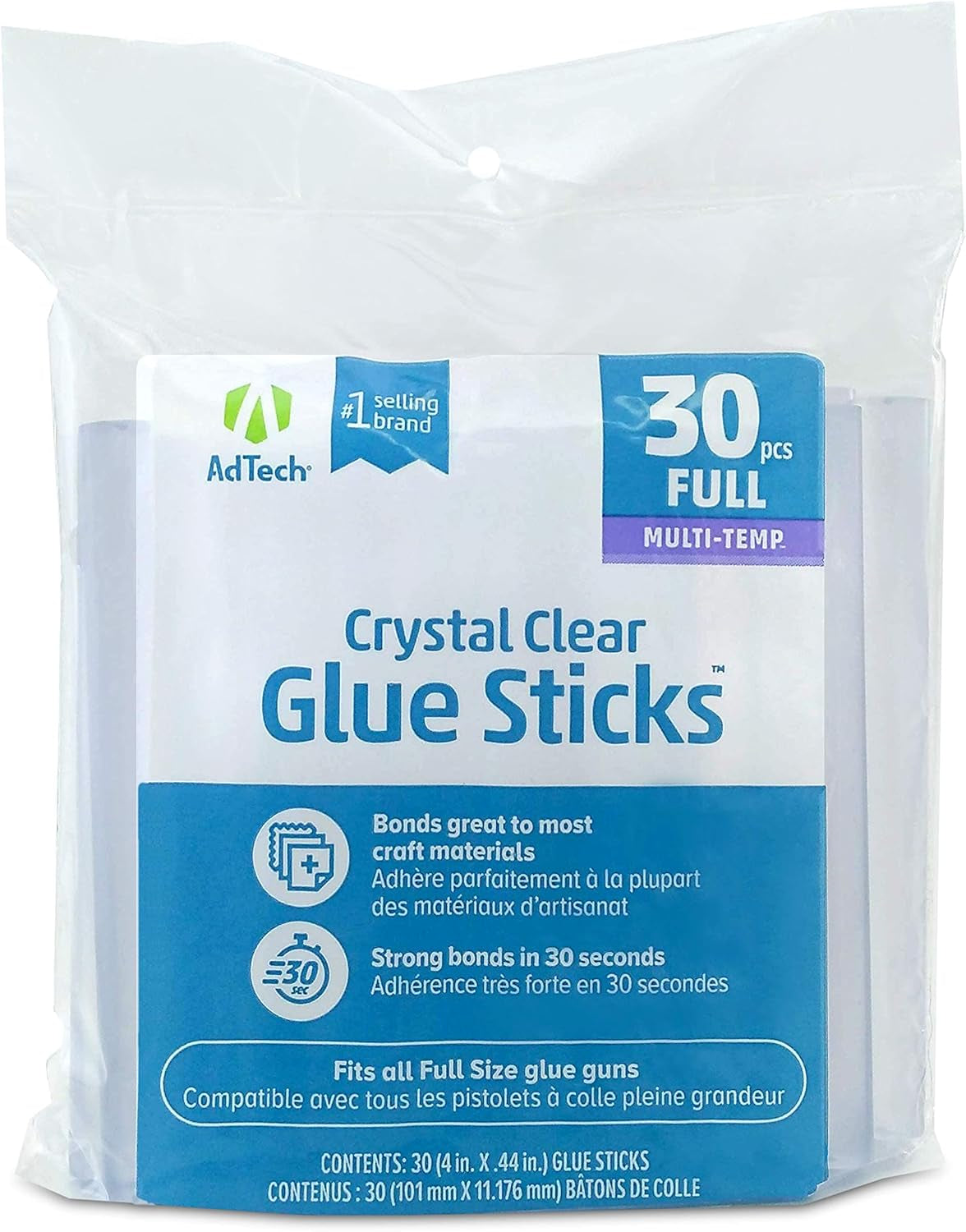 Multi Temp Glue Sticks-30Pk/7/16 Inch X4 Inch